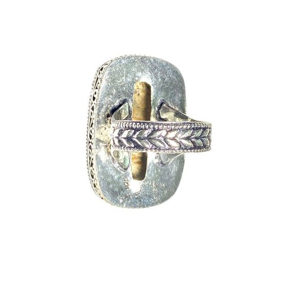 Natural Wild Horse Jasper Gemstone in a Handcrafted 925 Stamped Ring (9) - Picture 10 of 10